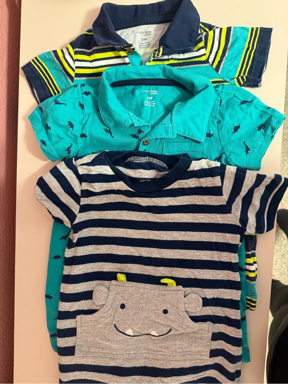 Carters Toddler Boys Romper Set - Navy, Teal, Gray